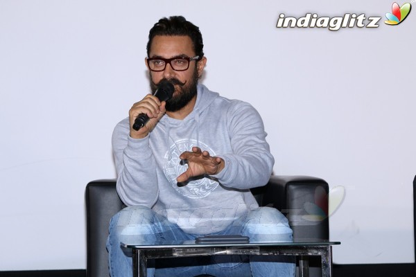 Aamir Khan at Launch of New Film Trailer 'Secret Super Star'