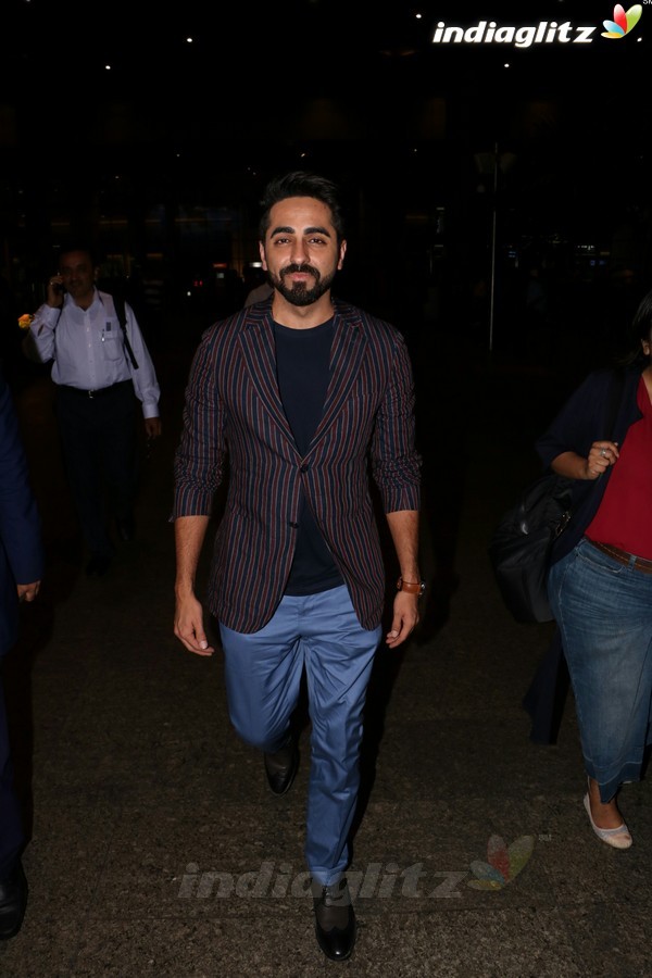 Ayushmann Khurrana, Bhumi Pednekar Spotted at Airport