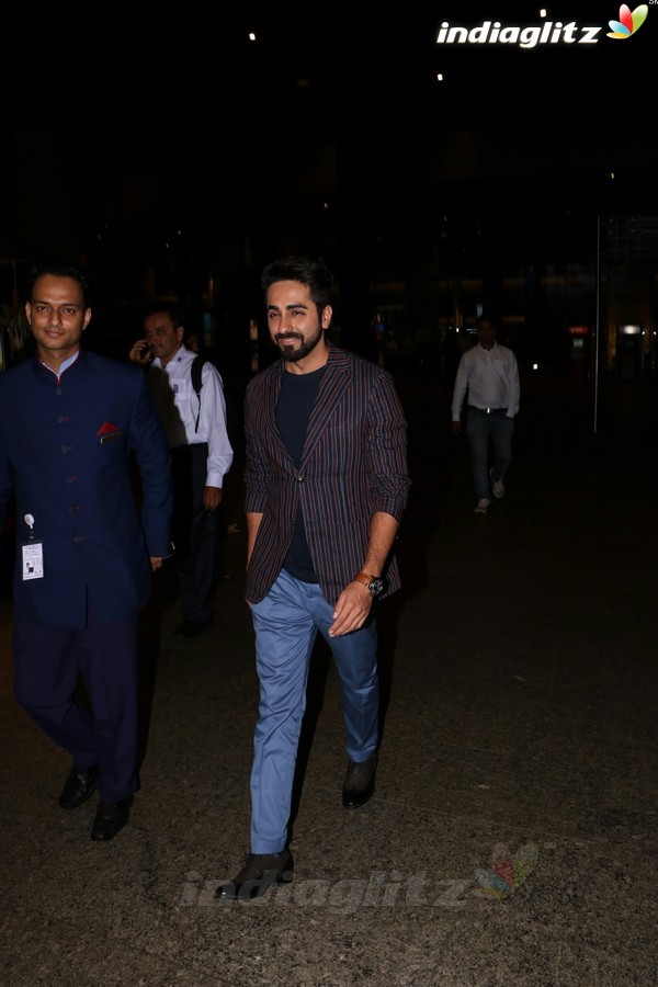 Ayushmann Khurrana, Bhumi Pednekar Spotted at Airport