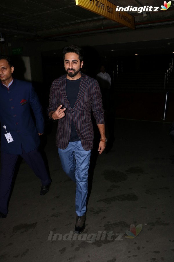 Ayushmann Khurrana, Bhumi Pednekar Spotted at Airport