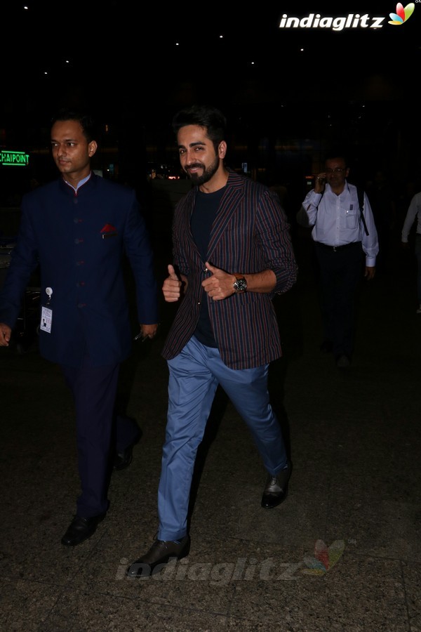 Ayushmann Khurrana, Bhumi Pednekar Spotted at Airport