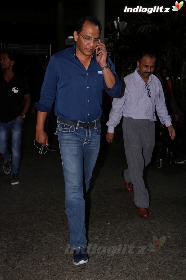 Cricketer Mohammad Azharuddin Spotted at International Airport