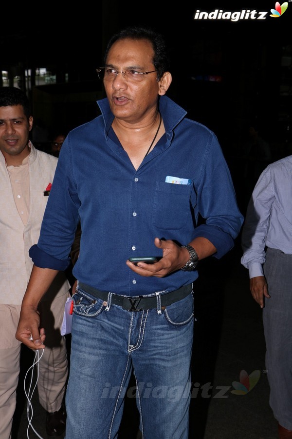 Cricketer Mohammad Azharuddin Spotted at International Airport