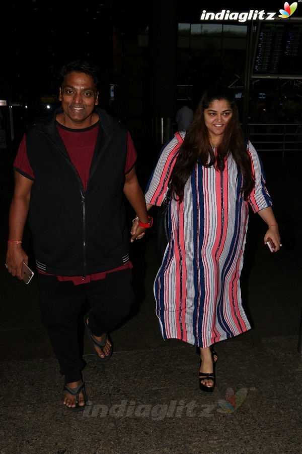 Ganesh Acharya With Wife Spotted at Airport