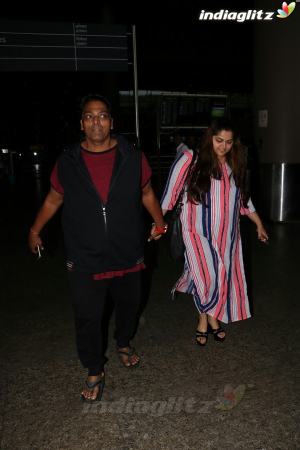 Ganesh Acharya With Wife Spotted at Airport