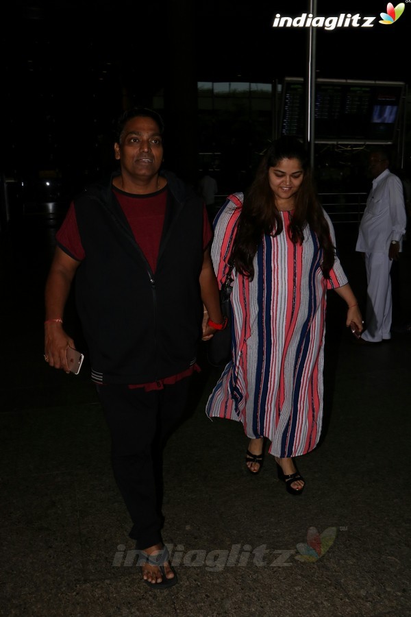 Ganesh Acharya With Wife Spotted at Airport