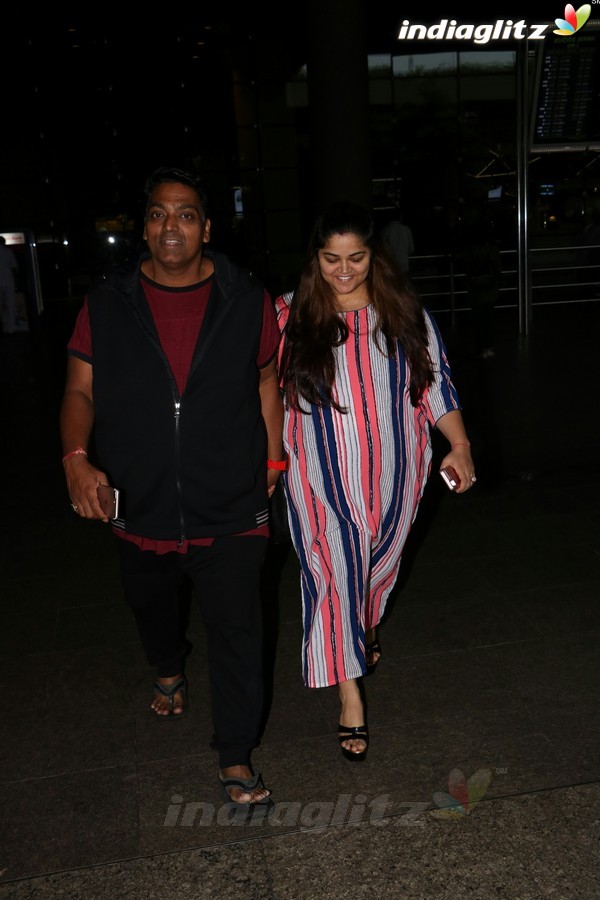 Ganesh Acharya With Wife Spotted at Airport