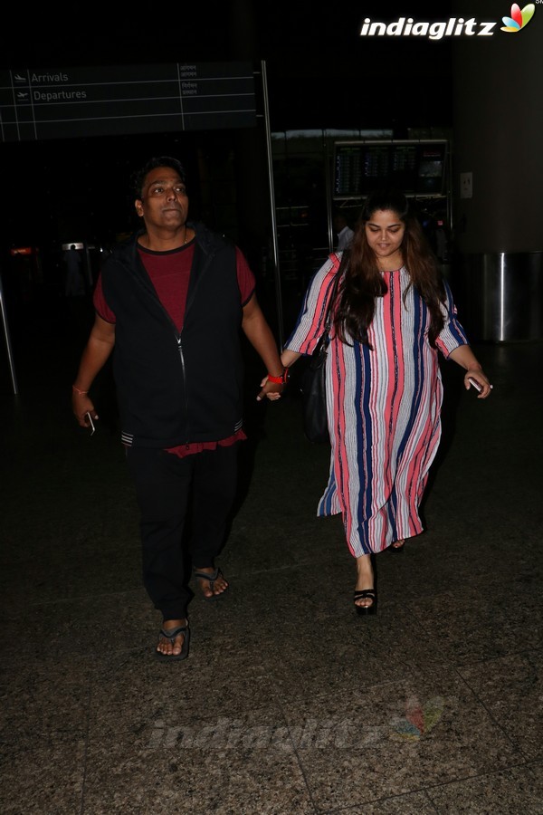 Ganesh Acharya With Wife Spotted at Airport