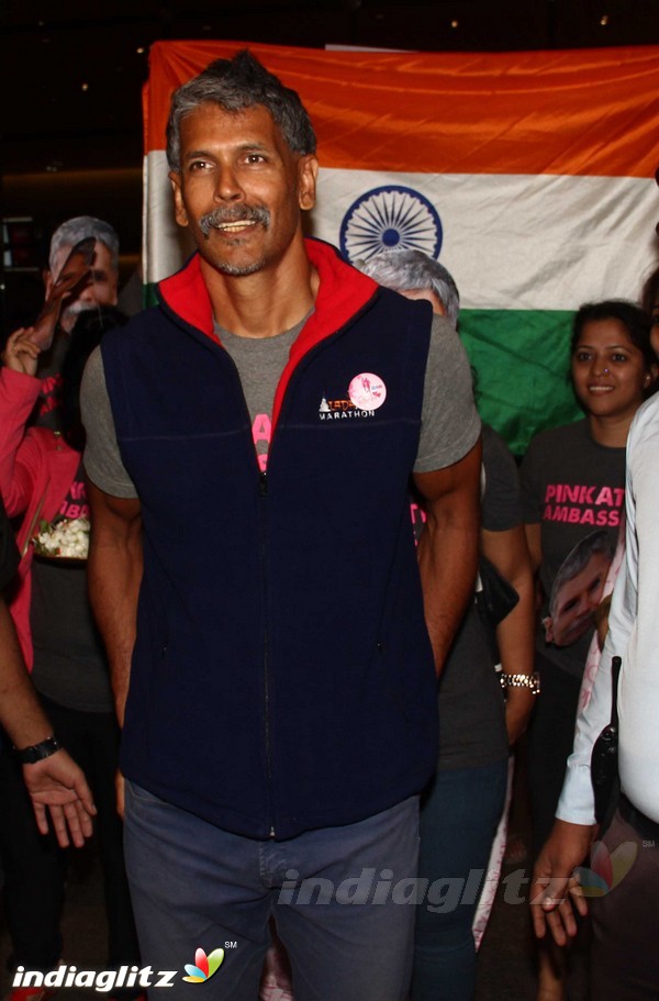 Milind Soman Returns India after Winning Iron Man Award