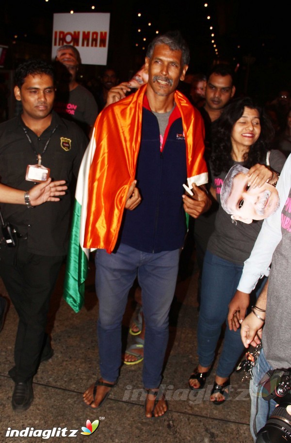 Milind Soman Returns India after Winning Iron Man Award