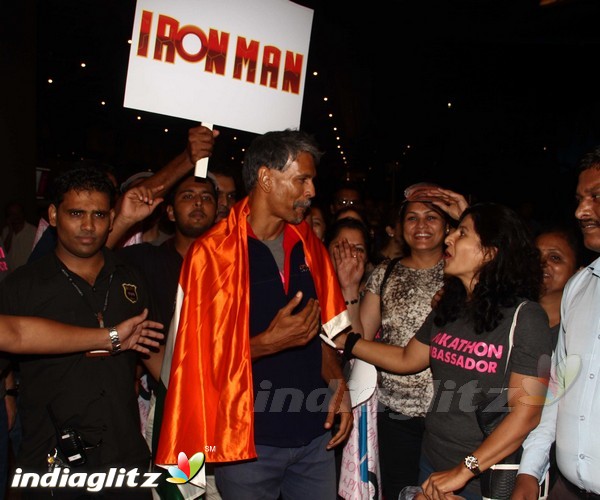 Milind Soman Returns India after Winning Iron Man Award