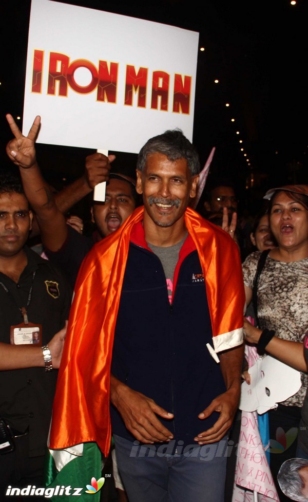 Milind Soman Returns India after Winning Iron Man Award