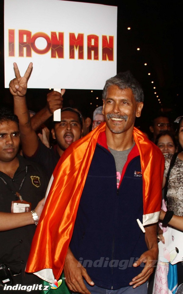 Milind Soman Returns India after Winning Iron Man Award