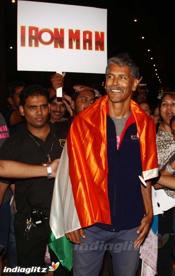 Milind Soman Returns India after Winning Iron Man Award