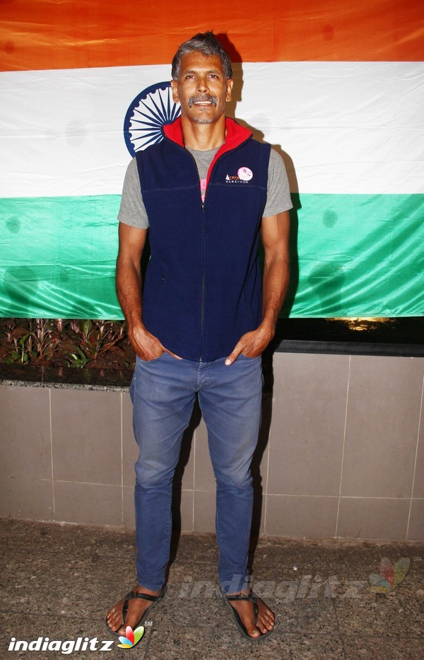 Milind Soman Returns India after Winning Iron Man Award