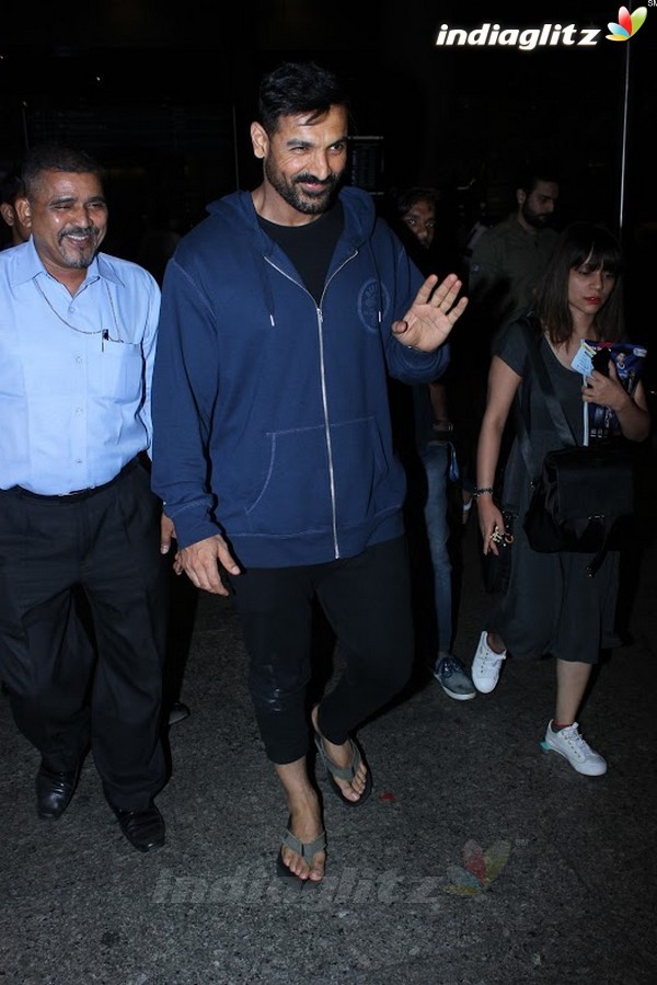 John Abraham Spotted at International Airport