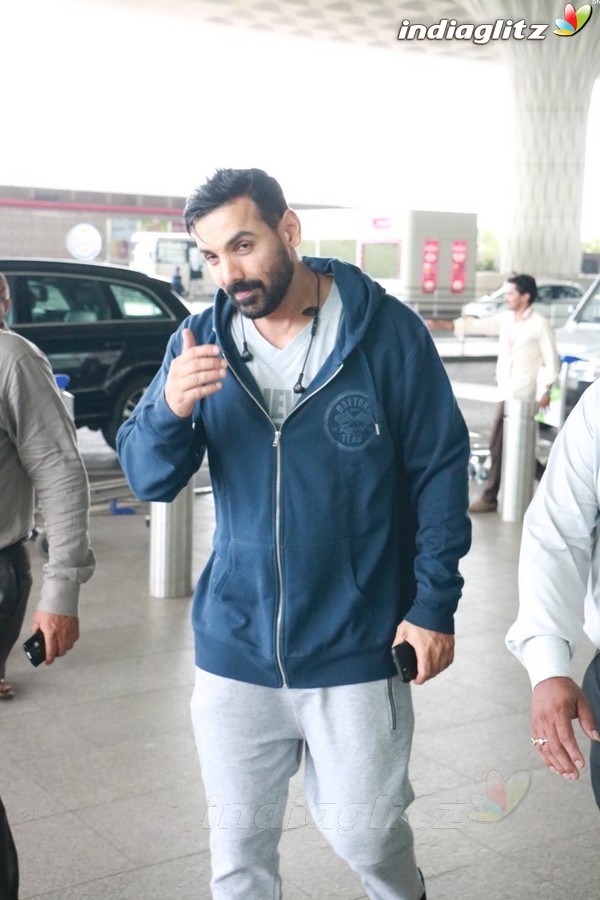 John Abraham Spotted at Airport