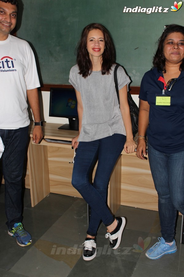 Kalki Koechlin at Inauguration Of Computer Lab & Beautifying The School Premises