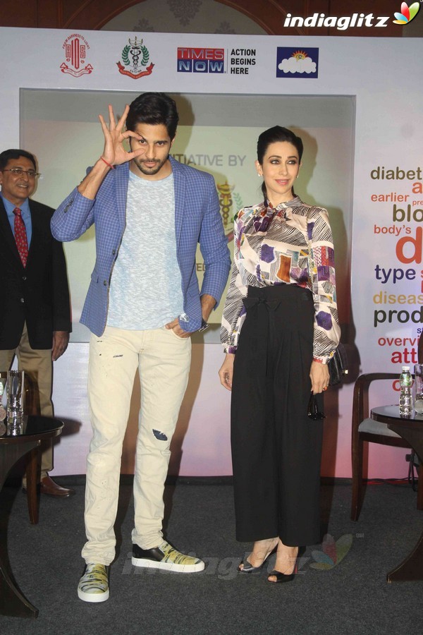 Sidharth Malhotra, Karisma Kapoor attend Panel Discussion on World Diabetes Week