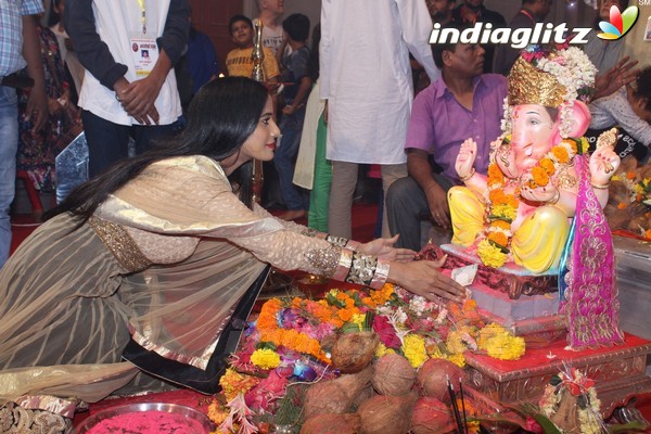 Poonam Pandey Came for Darshan at Andhericha Raja