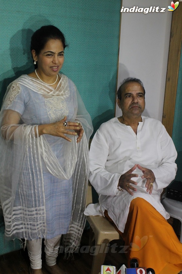 Suresh Wadkar & Padma Wadkar at Muhurat & Song Recording of Marathi Movie