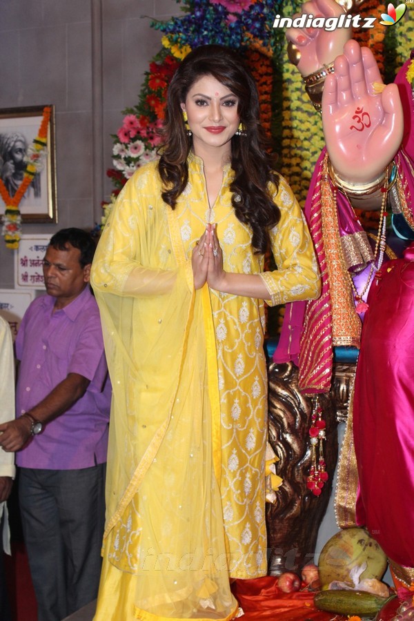 Urvashi Rautela Visits Andheri Cha Raja 2017