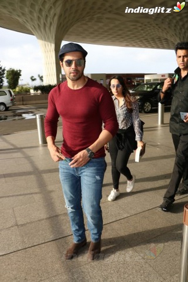 Varun Dhawan With His Girlfriend Spotted at Airport