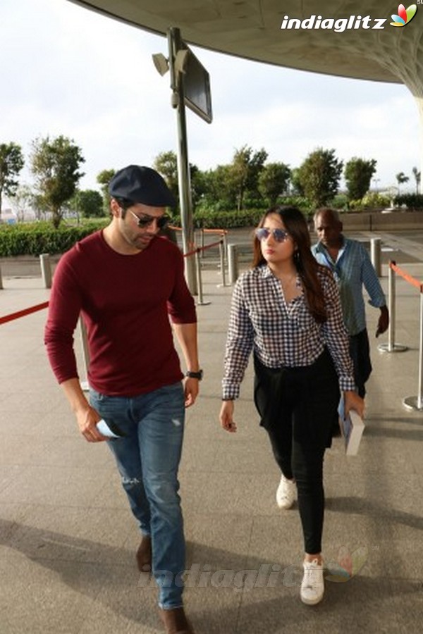 Varun Dhawan With His Girlfriend Spotted at Airport