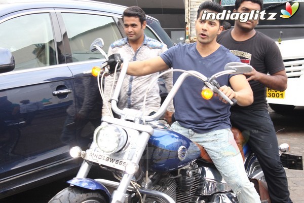 Varun Dhawan Spotted with Bike at Mehboob Studio