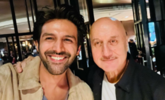 Anupam Kher shares selfies with Kartik Aaryan, says, "I am sharing with you all a pic of two SUPERSTARS!"