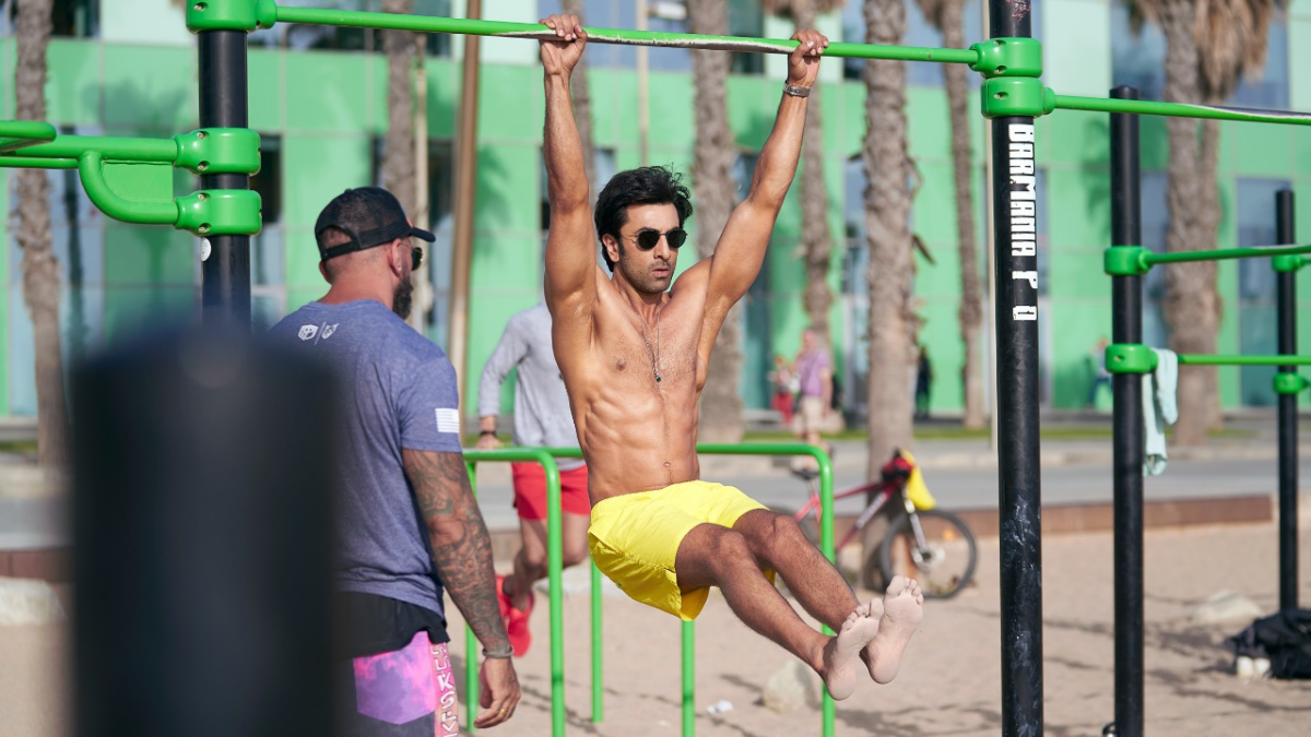 Ranbir Kapoors toned hot body in a still from Tu Jhoothi Main Makkaar is setting the hotness parameter high