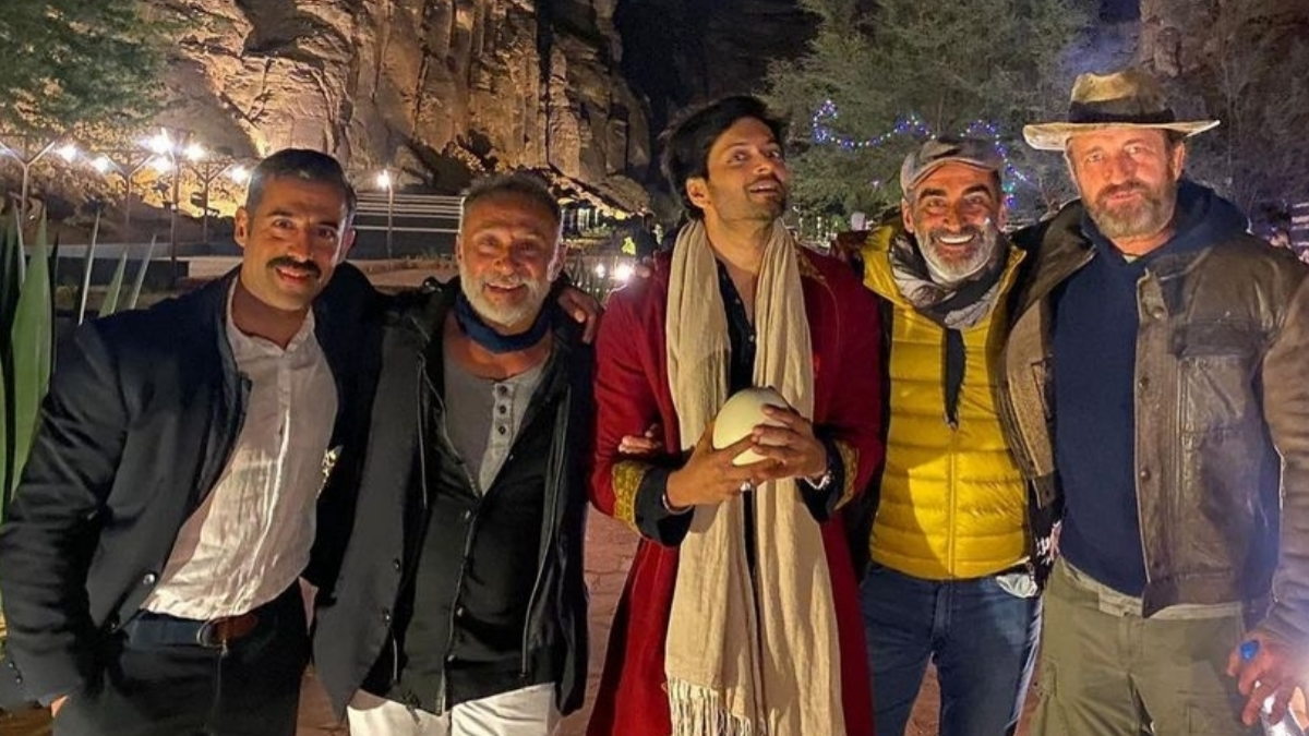 Ali Fazal shares pics with co-star Gerard Butler while holding a giant egg