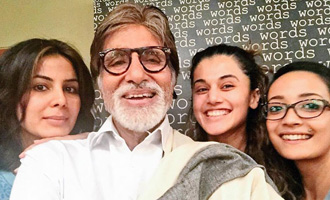 Big B & Taapsee take selfie on sets of 'Eve'