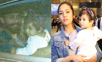 Shahid Kapoor, Mira Rajput & Her Daughter Spotted at Airport