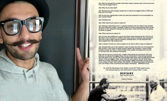 Ranveer Singh cried when Aditya Chopra offered 'Befikre'