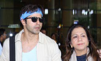 Varun Dhawan With His Mother Spotted at Airport