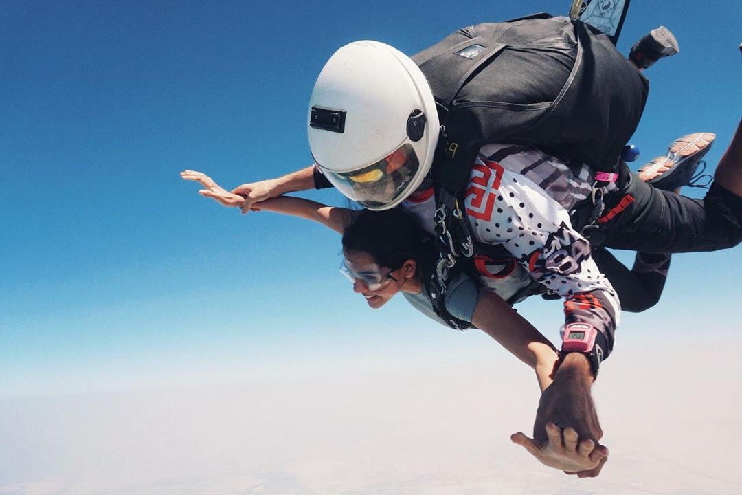 Priyadarshan sky diving