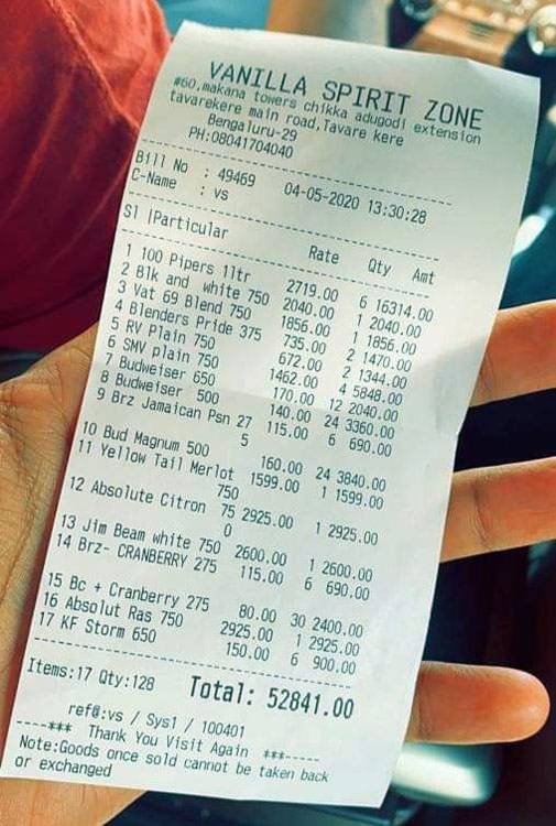 liquor bill bengaluru