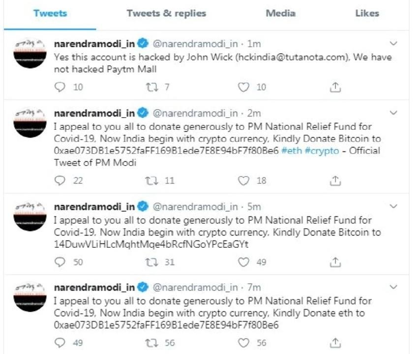 modi twitter hacked