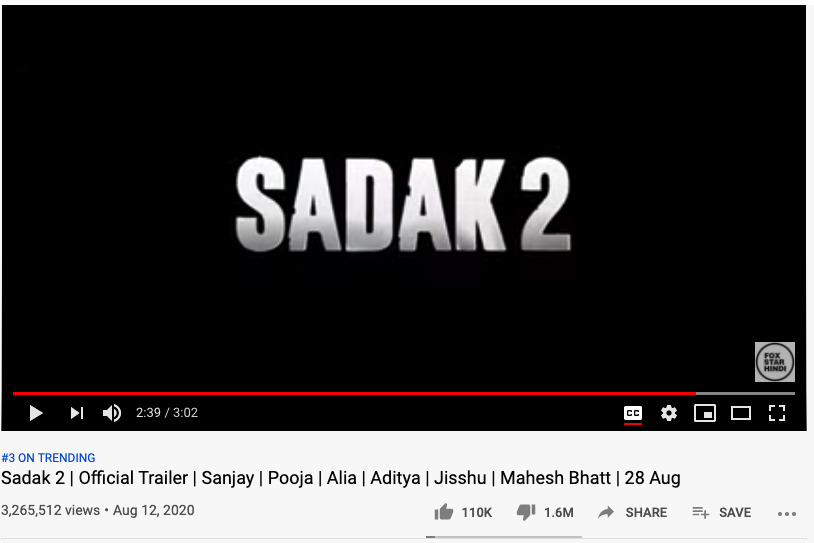 sadak 2 trailer 