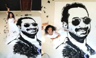 Girl dances and paints Fahadh Faasil's picture using feet