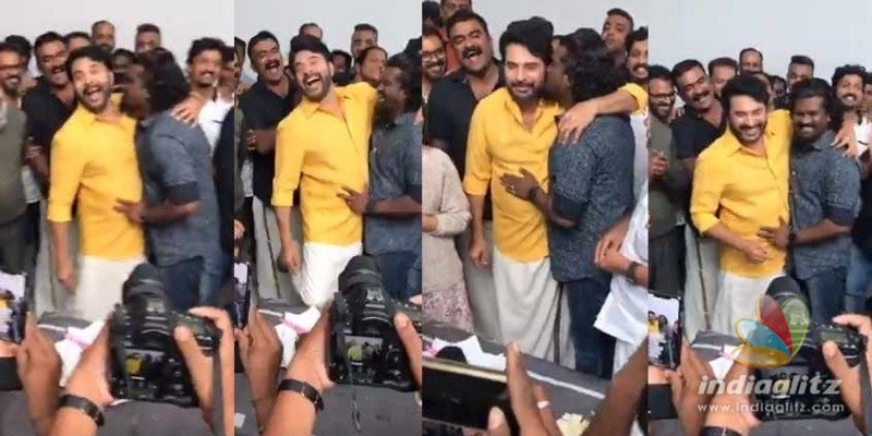 Ajai Vasudev kisses Mammootty at Shylock success meet, VIRAL