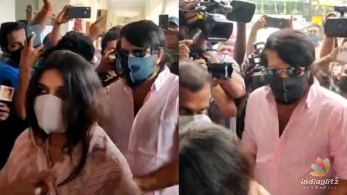 Assembly Elections: Mammootty arrives with wife Sulfath to cast vote