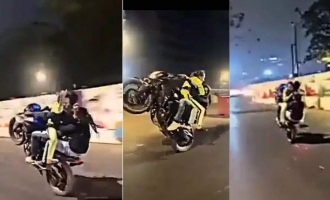 Youngster bike stunt with 2 girls goes viral; gets arrested