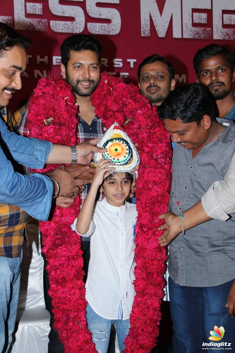 Jayam Ravi Son Aarav's Birthday Celebration in Tik Tik Tik Movie Success Meet