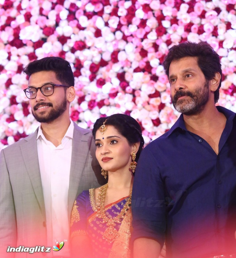 Chiyaan Vikram daughter marriage reception