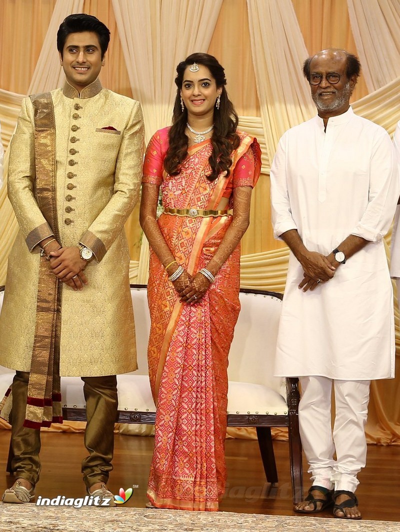 Superstar Rajinikanth At AVM Family Wedding Function