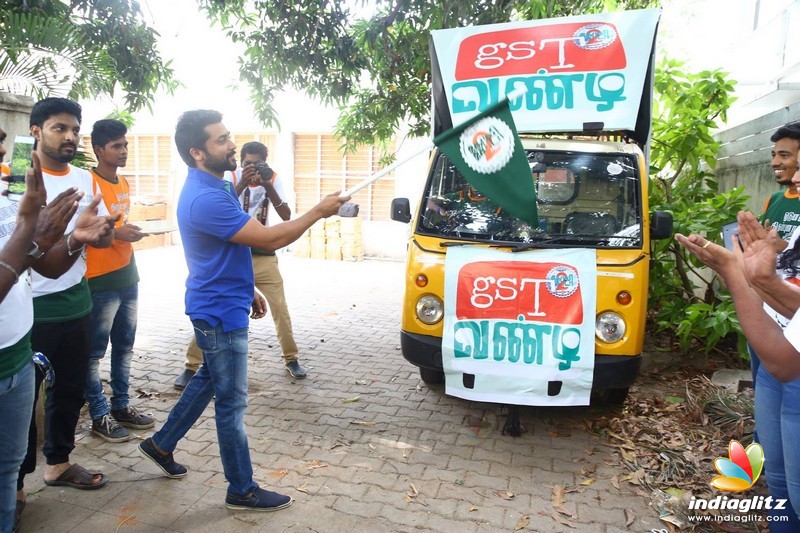 GST Vandi was flag off by Actor Suriya