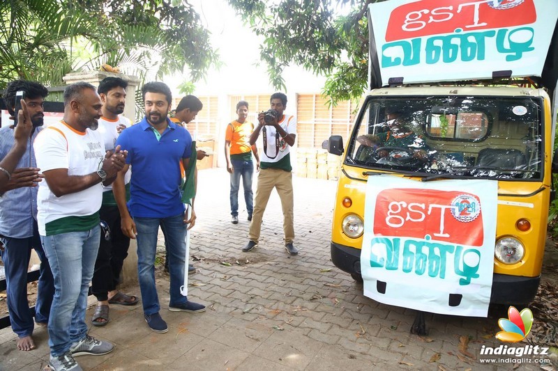 GST Vandi was flag off by Actor Suriya