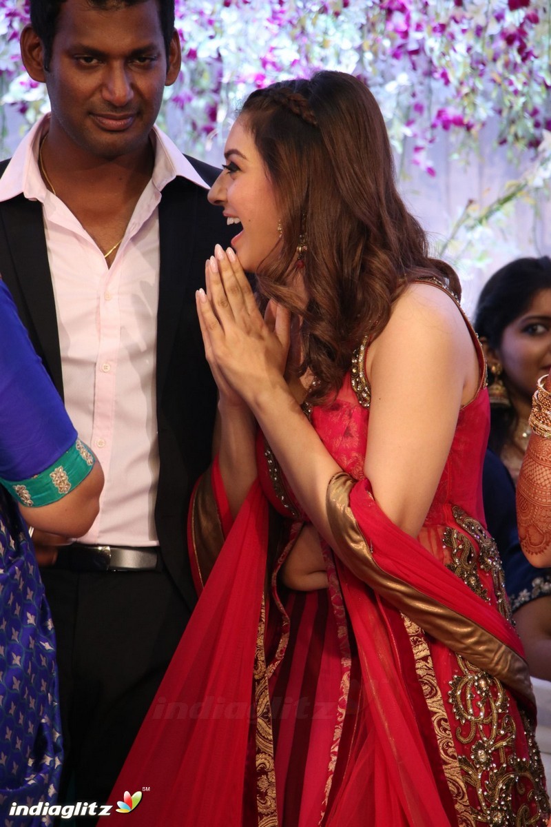 Hansika at Vishal's Sister Aishwarya Wedding Reception